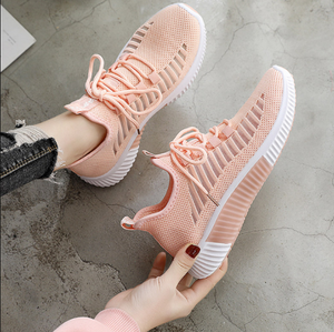 2023 New And Fashional Women's Net Surface Breathable Lace-Up Hollow Out Sneakers