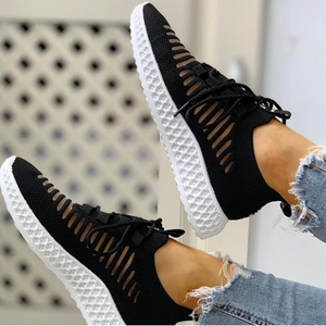 2023 New And Fashional Women's Net Surface Breathable Lace-Up Hollow Out Sneakers