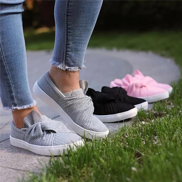 Casual Solid Color Bow Flat Loafers