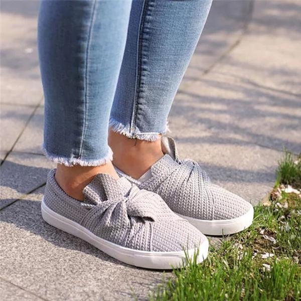 Casual Solid Color Bow Flat Loafers