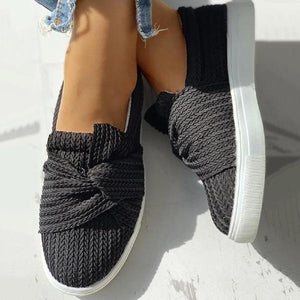 Casual Solid Color Bow Flat Loafers