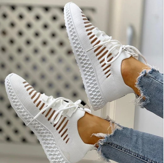 2023 New And Fashional Women's Net Surface Breathable Lace-Up Hollow Out Sneakers