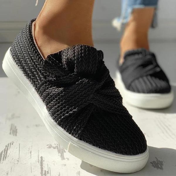 Casual Solid Color Bow Flat Loafers