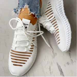 2023 New And Fashional Women's Net Surface Breathable Lace-Up Hollow Out Sneakers