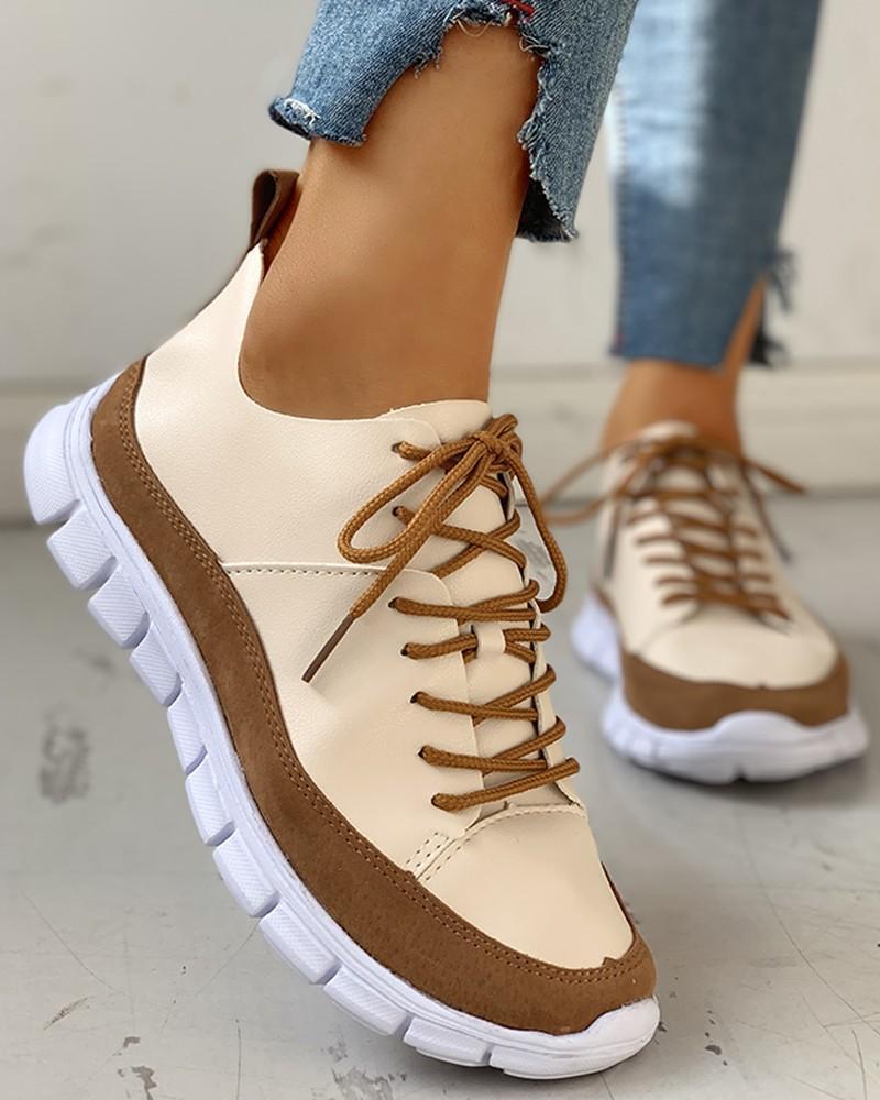 Lace-Up Suede Insert Sneakers