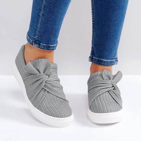 Casual Solid Color Bow Flat Loafers