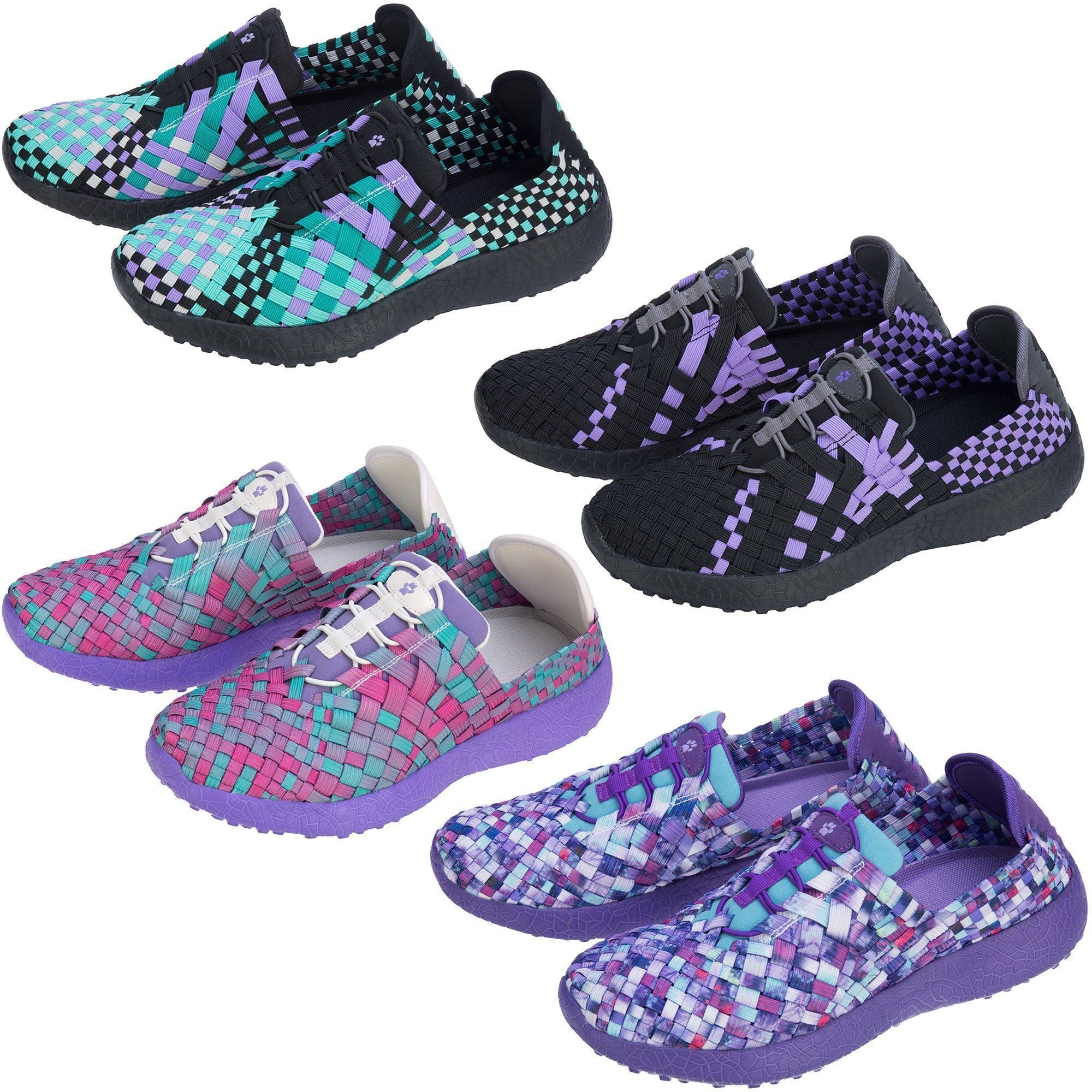 Purple Paw Woven Walking Shoes